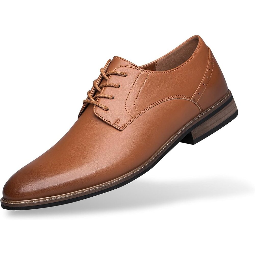 Men's Brown Oxford Formal Dress Business Comfortable Classic Lace Up Shoes